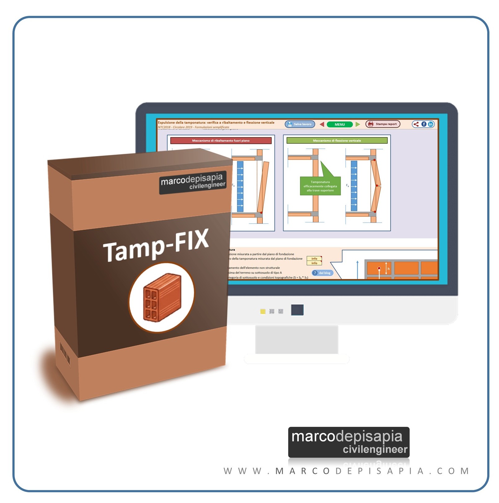 Tamp-FIX verifica di resistenza e rinforzo dei pannelli di tamponatura